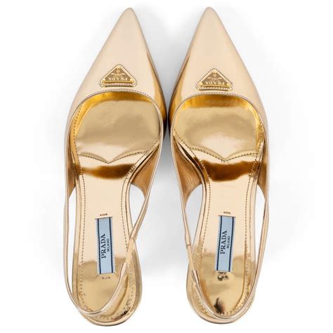 prada metallic leather slingback pumps|prada high heel pumps.